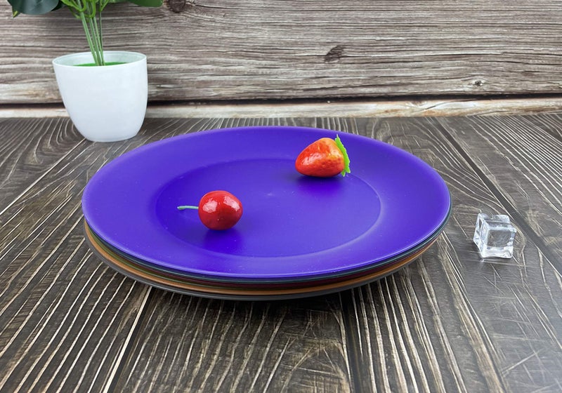 YUYUHUA Everyday Plastic Plates Reusable - Unbreakable Colorful Dinner Plate 10 inch - BPA Free Dishwasher Safe & Microwave Plates set of 12 for Kitchen Camping Patio Outdoor - Image 2